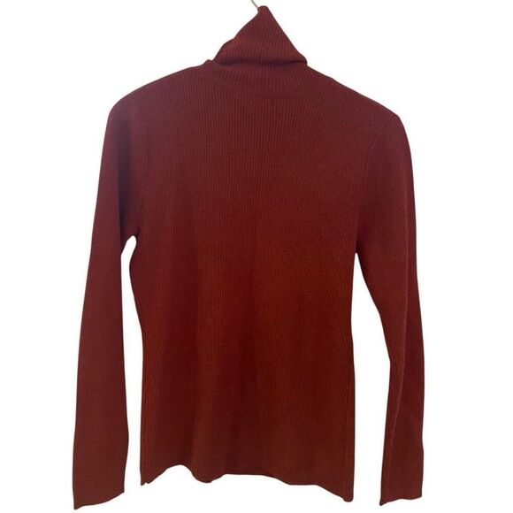 Sarah Spencer 100% Merino Wool Red Turtleneck Sweater Women's M - Picture 2 of 4